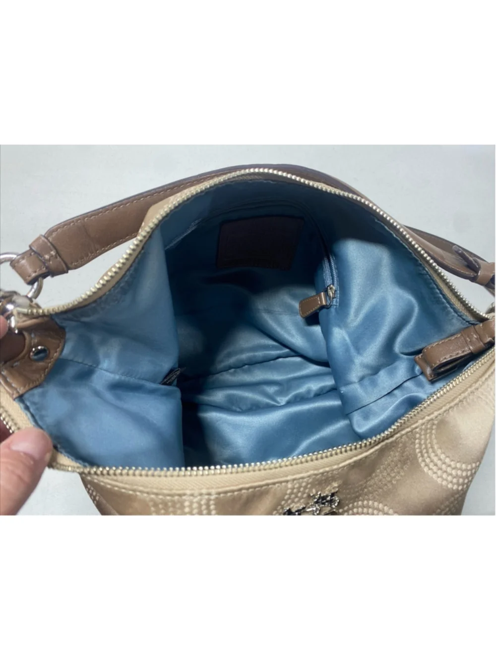 Vintage COACH MADISON Tan Jacquard Hobo Shoulder Bag F15929
